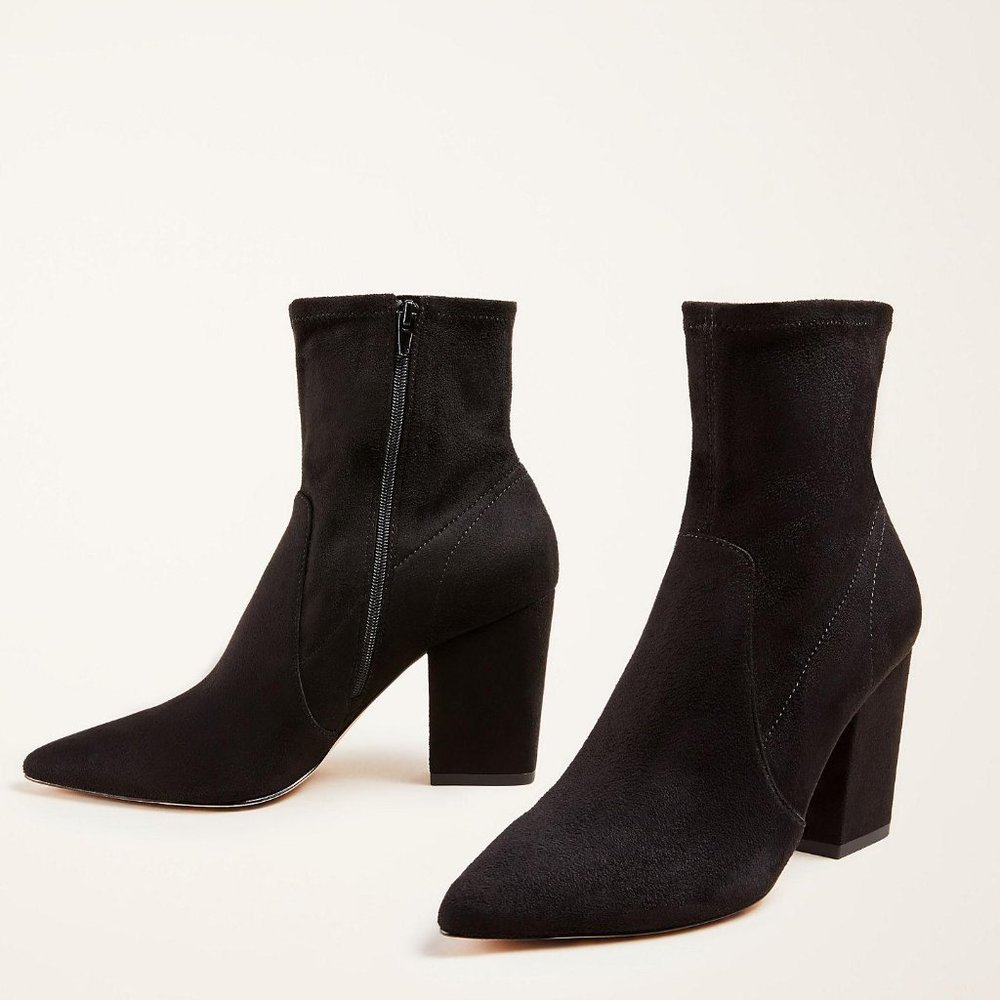 Ann Taylor Booties -Size 7- Black Kady Block Heel